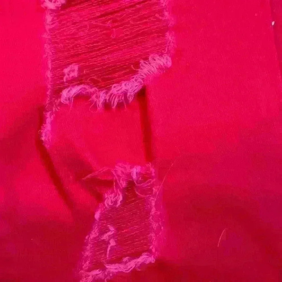 GAP GIRLFRIEND COUPE RED Crop distressed JEANS 6 - Picture 5 of 5